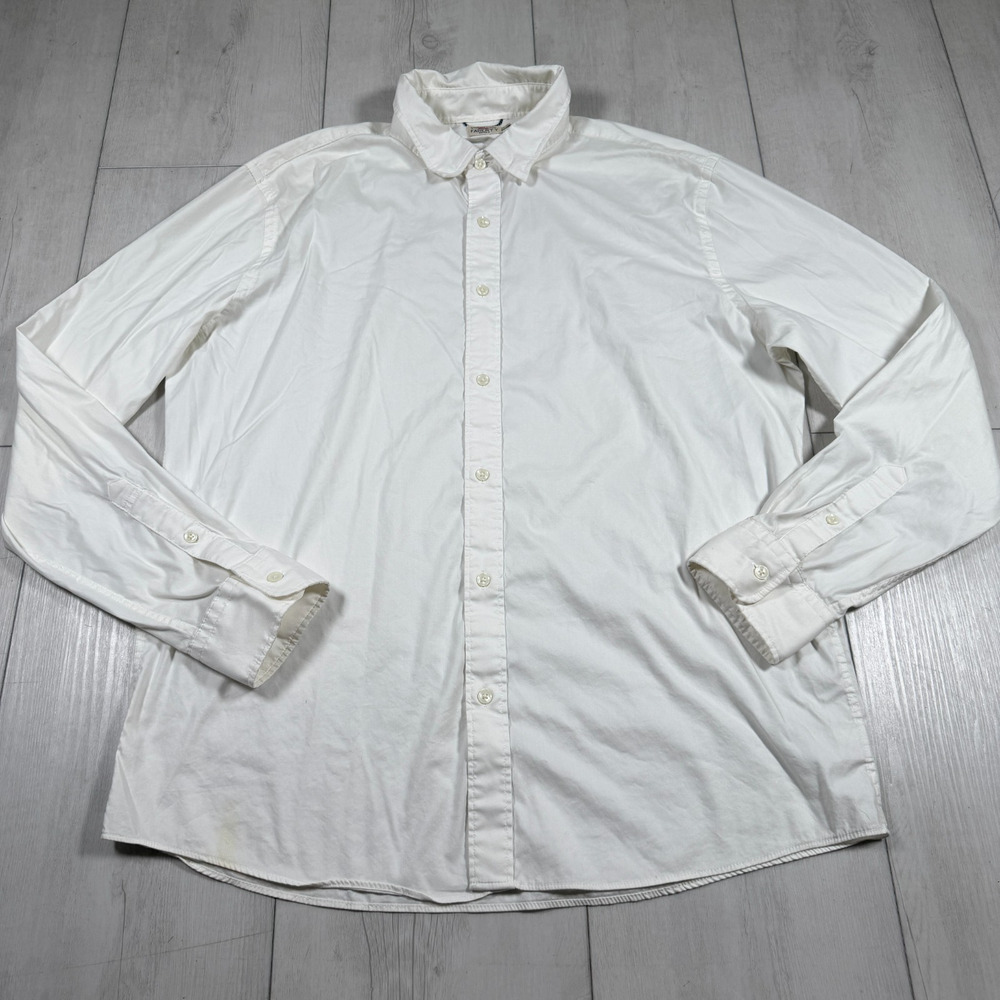 Faherty Movement Shirt White Supima Cotton Button Up Mens XL